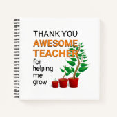 Dank u Geweldige leraar Notitieboek (Voorkant)