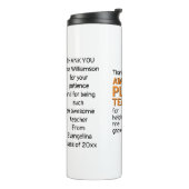 Dank u Geweldige leraar Thermosbeker (Gedraaid links)