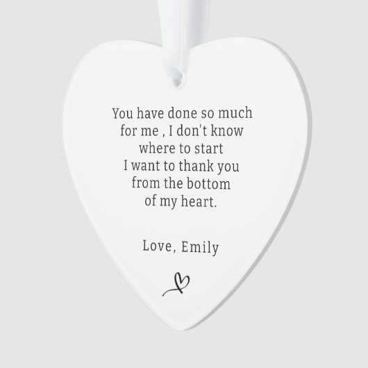 Dank u Gift Gepersonaliseerde Gift voor een Vriend Ornament (voorkant)