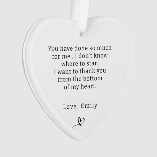 Dank u Gift Gepersonaliseerde Gift voor een Vriend Ornament (voorkant)