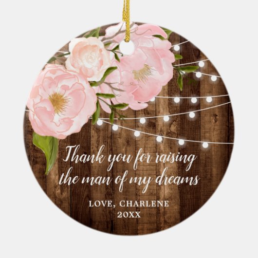 Dank u Gift Ouders van de Groom Gepersonaliseerd Keramisch Ornament (Achterkant)