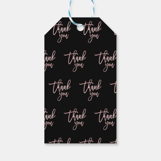Dank u Gift voor u Roze Rose Gold Foil Modern Cadeaulabel (Achterkant)