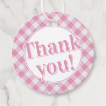 Dank u: Gingham controleert patroon - roze/wit