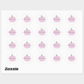 Dank u glam glitter roze pompoen glanzend ronde sticker (Vel)