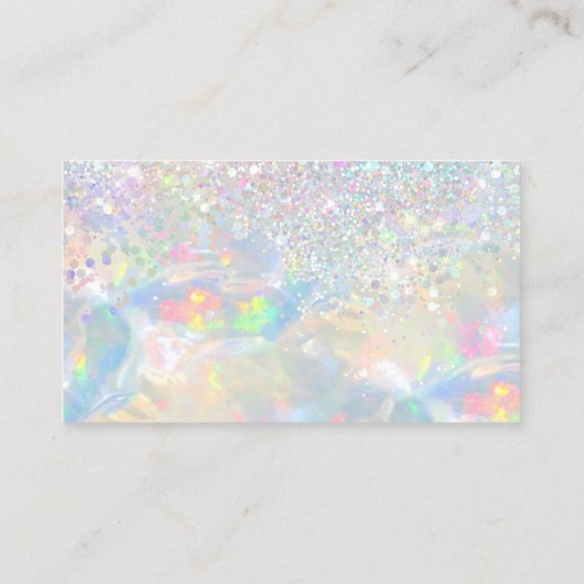 Dank u Glitter Opal kortingskaart Visitekaartje (Achterkant)