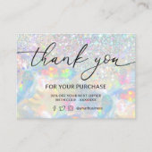 dank u glitter opal texture visitekaartje (Voorkant)