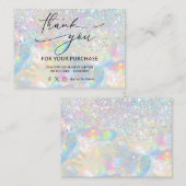 Dank u Glitter Opal visitekaartje (Voorkant / Achterkant)