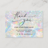 Dank u Glitter Opal visitekaartje (Voorkant)