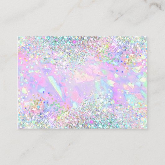 Dank u Glitter Opal visitekaartje (Achterkant)