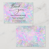 Dank u Glitter Opal visitekaartje (Voorkant / Achterkant)
