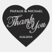 Dank u Glitter Seal Hart Sticker (Voorkant)