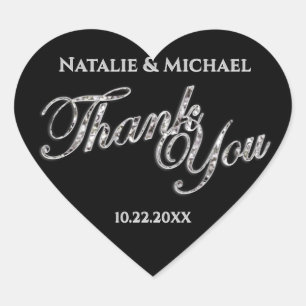 Dank u Glitter Seal Hart Sticker
