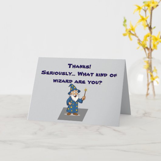 🧙‍♂️ "Dank u, Glorious Wizard" Kaart (Gele Bloem)