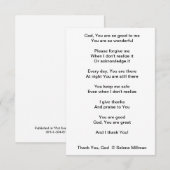 "Dank u, God" gedicht Informatiekaartje (Voorkant / Achterkant)