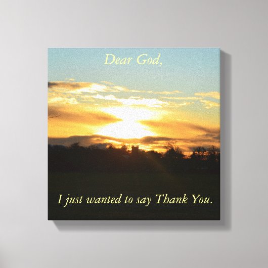 Dank u God Stretched Canvas Print (Voorkant)