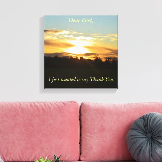 Dank u God Stretched Canvas Print (Insitu (Woonkamer))