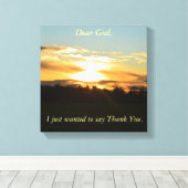 Dank u God Stretched Canvas Print (Insitu (Houten vloer))