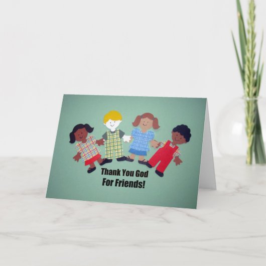 Dank U God Voor Vrienden Bedankkaart (Voorkant)