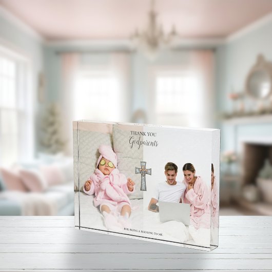 Dank u Godouders Gift Cross Dubbel Fotoblokken