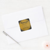 Dank u Gold Black Business Corporate Vierkante Sticker (Envelop)
