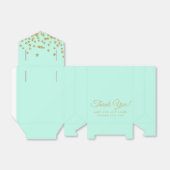 Dank u Gold Faux Glitter Confetti Mint Green Bedankdoosjes (Uitgevouwen)