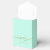 Dank u Gold Faux Glitter Confetti Mint Green Bedankdoosjes (Geopend)