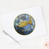 "Dank u" Gold Fish Classic Design Ronde Sticker (Envelop)