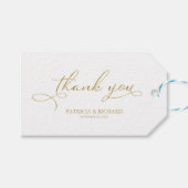 Dank u - Gold Foil Script Wedding Favor Labels Cadeaulabel (Voorkant (Horizontaal))