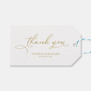 Dank u - Gold Foil Script Wedding Favor Labels Cadeaulabel