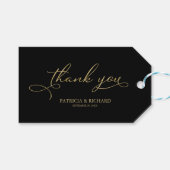 Dank u - Gold Foil Script Wedding Favor Labels Cadeaulabel (Voorkant (Horizontaal))