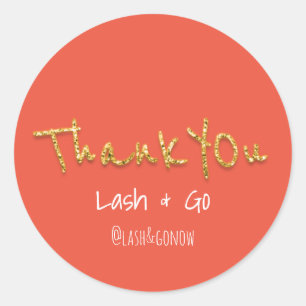 Dank u Gold Glitter Script Wedding Event Favor Ronde Sticker