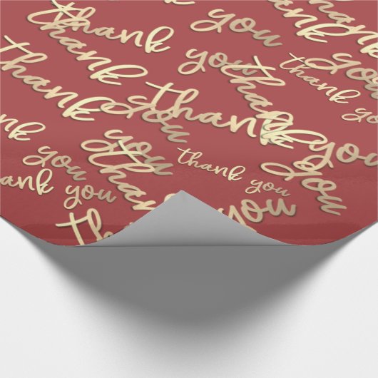 Dank u Gold Script Roos bruiloft gunst Cadeaupapier (Hoek)