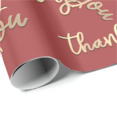 Dank u Gold Script Roos bruiloft gunst Cadeaupapier (Rol Hoek)