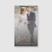 Dank u Gold Script Wedding Vervaagde Fotomagneet (Voorkant)