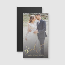 Dank u Gold Script Wedding Vervaagde Fotomagneet