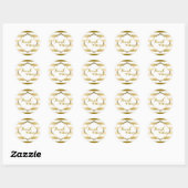 Dank u- Gold Stripes geometrisch patroon Ronde Sticker (Vel)