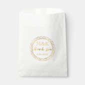 Dank u Gold Wreath Monogram Wedding Favor Tassen Bedankzakje (Voorkant)