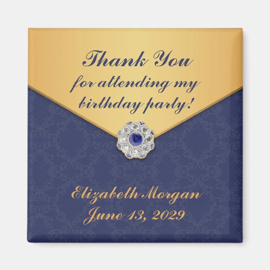 Dank u Golden Damask Magnet (Voorkant)