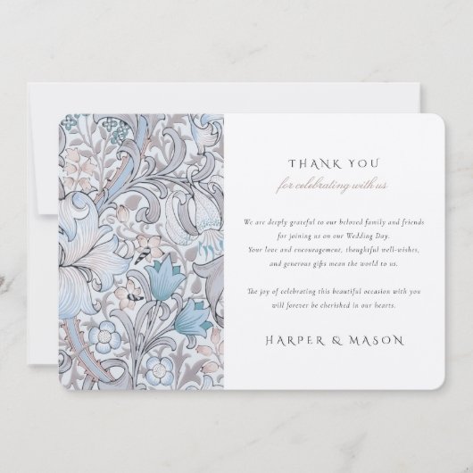 Dank u Golden Lily Classic Pastel Morris Kaart (Voorkant)