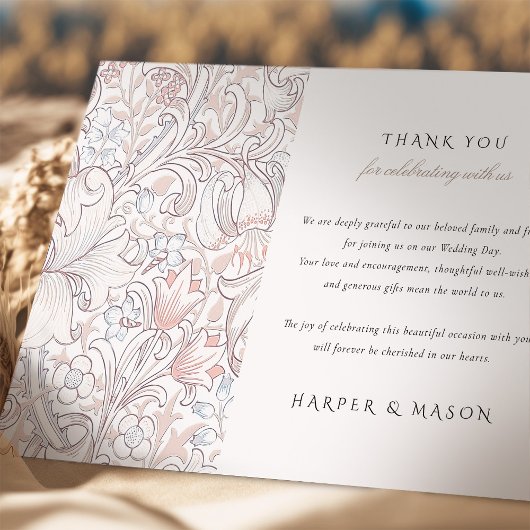 Dank u Golden Lily Classic Pastel Morris Kaart