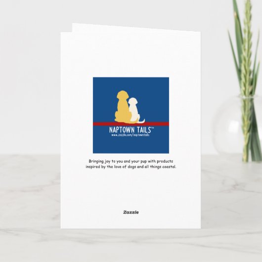 Dank u Golden Retriever Dog Blue Polka Dot Kaart (Achterkant)