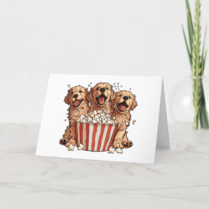 Dank u Golden Retriever Honden Film Popcorn Bedankkaart