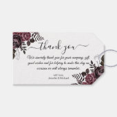 Dank u Gothic Bloemen Bruiloft Modern Chique Cadeaulabel (Voorkant (Horizontaal))