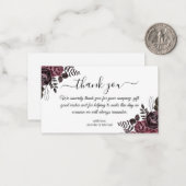 Dank u Gothic Bloemen Bruiloft Modern Notitiekaartje (Voorkant / Achterkant in situ)