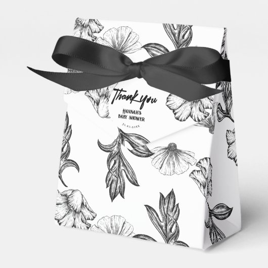 Dank u Gothic Flower Baby shower party Bedankdoosjes (Voorkant Zijde)