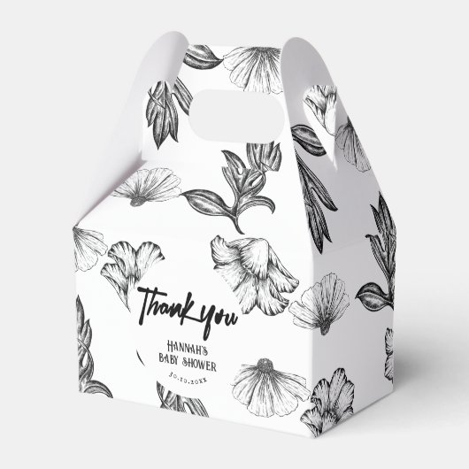 Dank u Gothic Flower Baby shower party Bedankdoosjes (Voorkant Zijde)