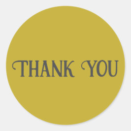 Dank u  Goud Effen Kleur Vlak Ronde Sticker