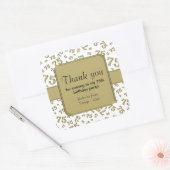 Dank u: Goud en Wit 75ste Verjaardagsfeestje Vierkante Sticker (Envelop)
