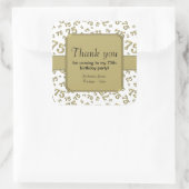 Dank u: Goud en Wit 75ste Verjaardagsfeestje Vierkante Sticker (Tas)