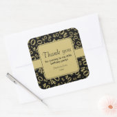 Dank u: Goud en Zwart 40e Nummerpatroon Vierkante Sticker (Envelop)
